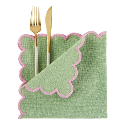 SUMMER CHEER - πετσέτα σερβιρίσματος βαμβακερή, πράσινο ροζ