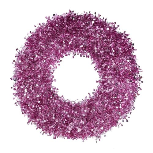 PINK TINSEL - στεφάνι Tinsel 60cm, ροζ