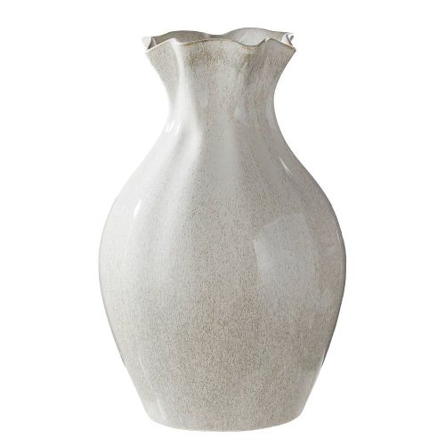 SELINA - βάζο κεραμικό 37cm, λευκό