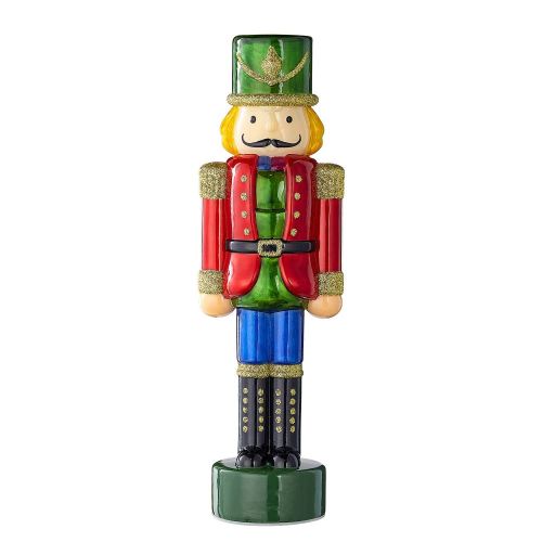 X-MAS - διακοσμητικός γυάλινος "Nutcracker" με LED φωτισμό, κόκκινο