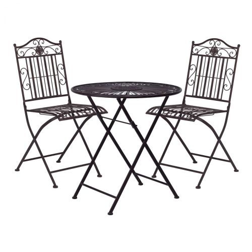 TERRACE HILL - σετ 2 καρέκλες και ένα τραπέζι, καφέ rusty