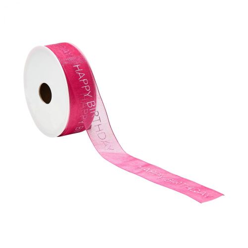 RIBBON - κορδέλα HAPPY BIRTHDAY ροζ 3m x 25mm