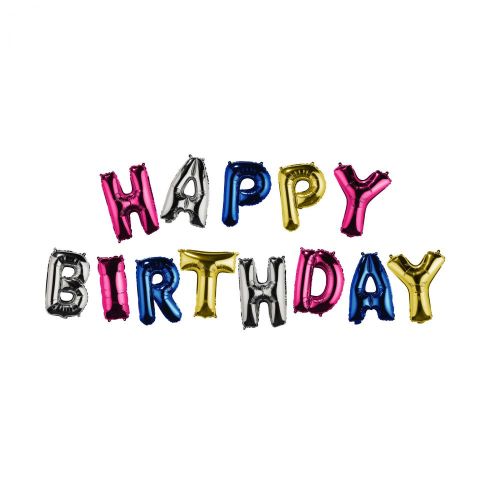 UPPER CLASS - μπαλόνια πολύχρωμα "HAPPY BIRTHDAY"