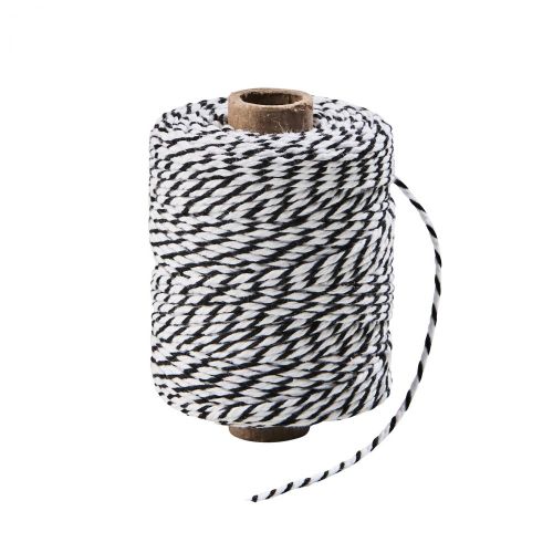 COTTON TWIST - σπάγγος 50m μαύρο/λευκό