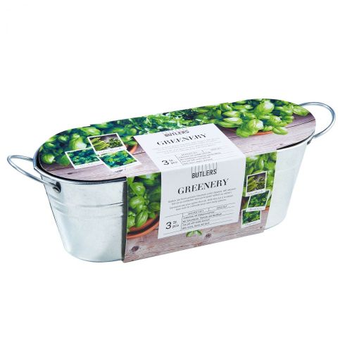 GREENERY - γλάστρα μεταλλική με 3 σακουλάκια με σπόρους