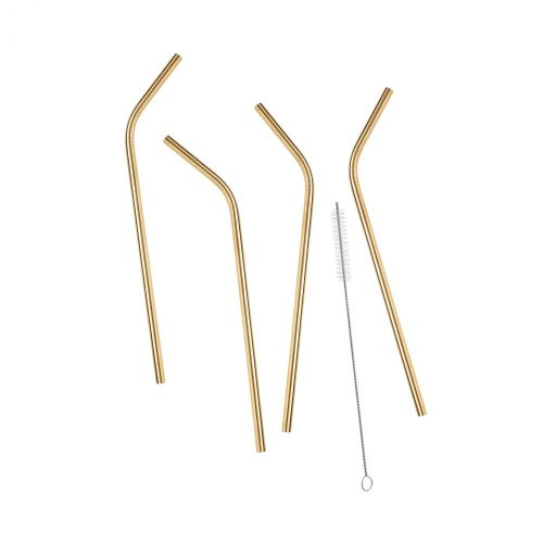 MANHATTAN LOUNGE - καλαμάκια από ανοξείδωτο χάλυβα χρυσά 4 τμχ