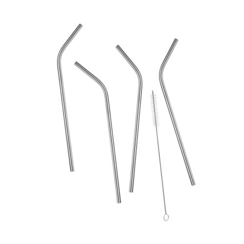 MANHATTAN LOUNGE - καλαμάκια από ανοξείδωτο χάλυβα ασημί 4 τμχ.