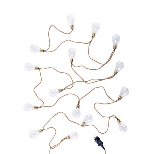 BULB LIGHTS - 15 LED λάμπες με φυσικό σχοινί και μετασχηματιστή