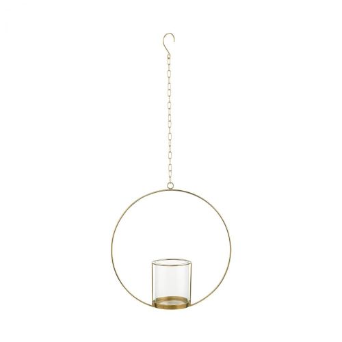 LUNA - κρίκος διακόσμησης με γυάλινο κηροπήγιο