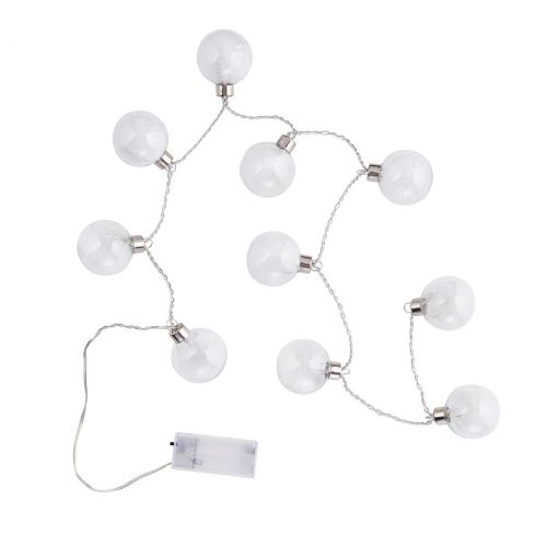 FEATHERS - LED αλυσίδα φωτισμού με γυάλινες μπάλες με φτερά, USB