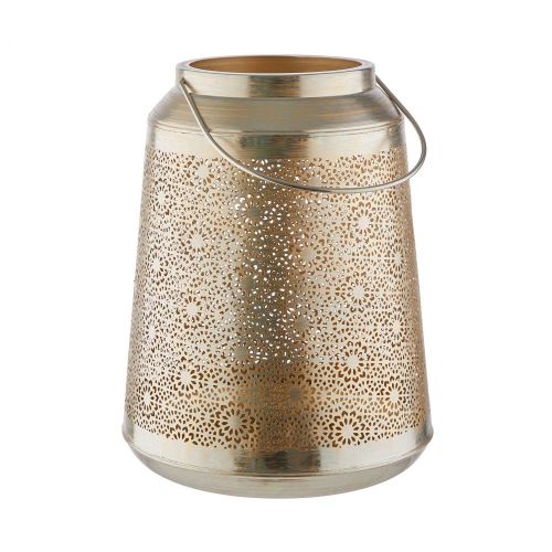 BLOOMY NIGHTS - φανάρι μεταλλικό 31cm, χρυσό