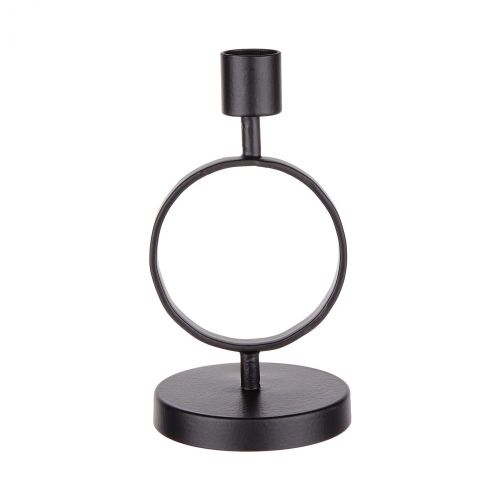 CIRCLE - κηροπήγιο μεταλλικό 16cm, μπεζ