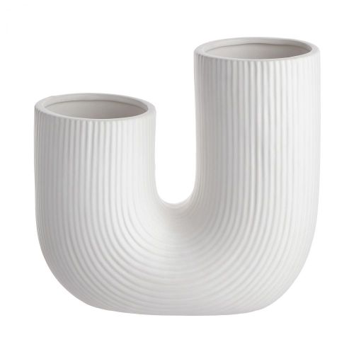 TUBE - βάζο κεραμικό 25cm, λευκό