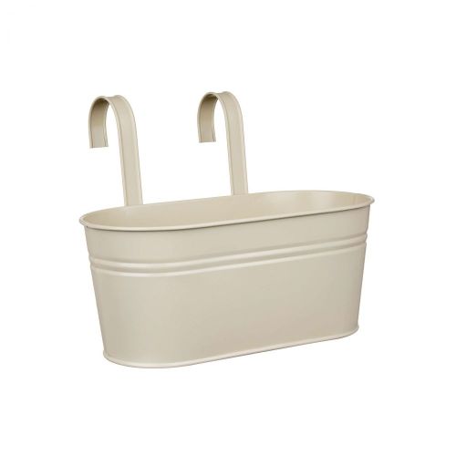 ZINC - ζαρντινιέρα κρεμαστή 33cm μπεζ
