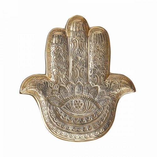 HAMSA - δίσκος διακοσμητικός 20cm, χρυσός