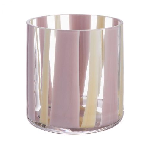 LINES - κηροπήγιο Δ10cm, ροζ/μπεζ
