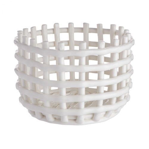 CRAFT - καλάθι κεραμικό Δ16cm, κρεμ