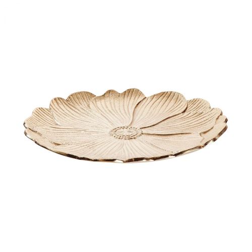 GOLDEN NATURE - διακοσμητική μεταλλική πιατέλα σε σχήμα παπαρούνας, 30cm