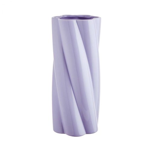 TWIST - βάζο κεραμικό 30cm, ανοιχτό μωβ