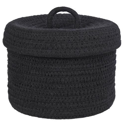 SET UP - καλάθι με καπάκι, μαύρο 16cm