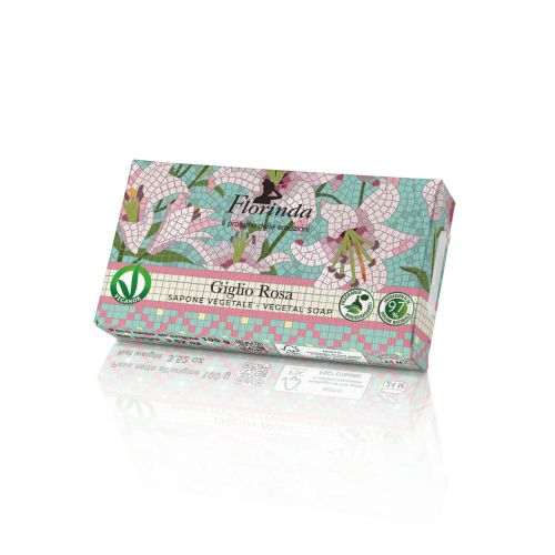 LA DISPENSA - φυτικό σαπούνι 100gr SOAP MOSAICO "PINK LILY"
