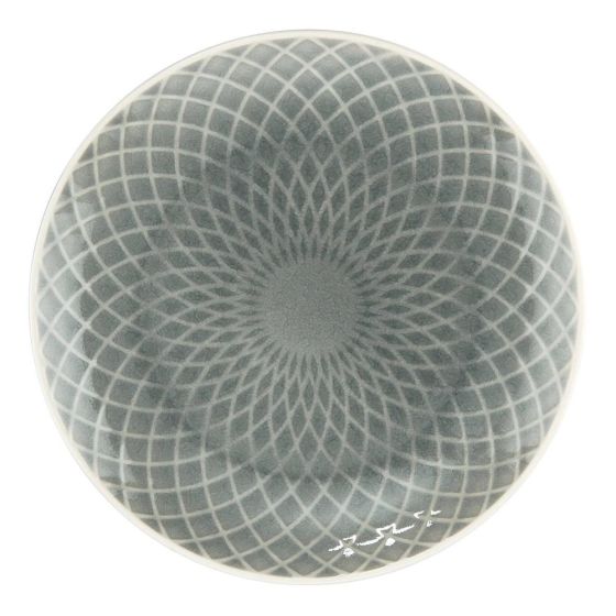 HANAMI - πιάτο επιδόρπιου με τεμνόμενες καμπύλες, γκρι