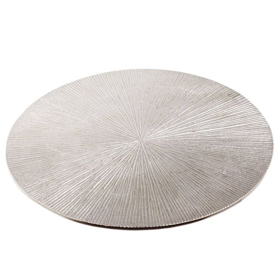 DISC - διακοσμητικός δίσκος Δ30cm, ασημί