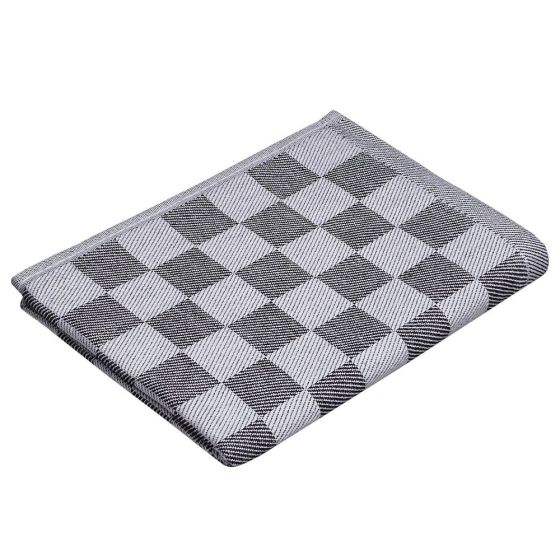 CHECKER STYLE - πετσέτα κουζίνας βαμβακερή, ανθρακί