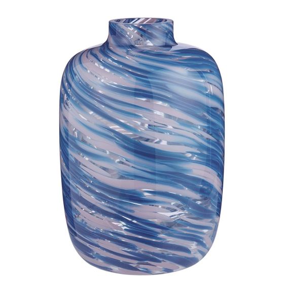 SWIRL - βάζο από γυαλί 27cm, μπλε/ροζ