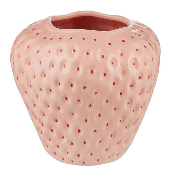 STRAWBERRY - βάζο κεραμικό 16cm, ροζ