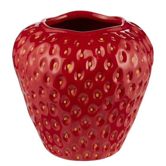 STRAWBERRY - βάζο κεραμικό 26cm, κόκκινο