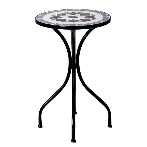 PALAZZO - βοηθητικό τραπέζι Δ35cm, μπλε/λευκό