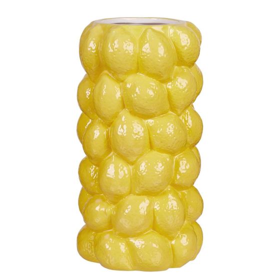 LEMON - βάζο κεραμικό 30cm, κίτρινο