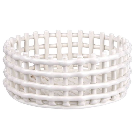 CRAFT - καλάθι κεραμικό Δ20cm, λευκό