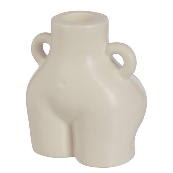 BOODY - κηροπήγιο κεραμικό, μπεζ