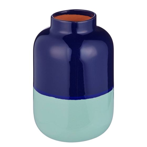 TWO TONE - βάζο από τερακότα 22cm, μπλε
