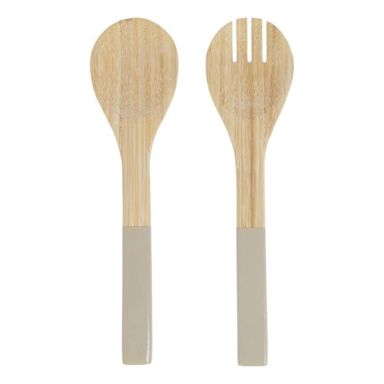 BAMBOO - σετ σερβιρίσματος σαλάτας 2 τμχ, μπεζ