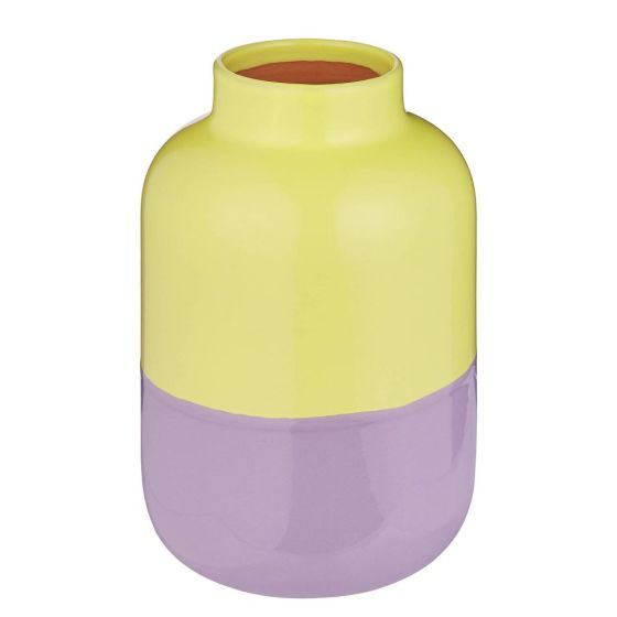 TWO TONE - βάζο από τερακότα 22cm, κίτρινο