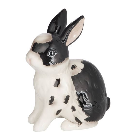 EASTER - Πασχαλινό διακοσμητικό λαγουδάκι κεραμικό 20cm, μαύρο