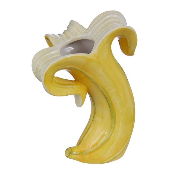BANANA - βάζο κεραμικό 24cm, κίτρινο