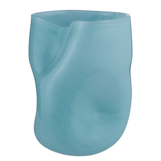 WAVE - βάζο γυάλινο 22cm, ανοιχτό μπλε
