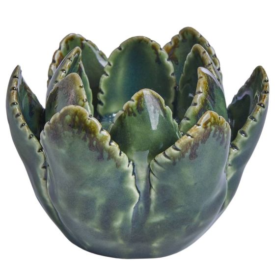 GAIA - κηροπήγιο κεραμικό 8cm, πράσινο