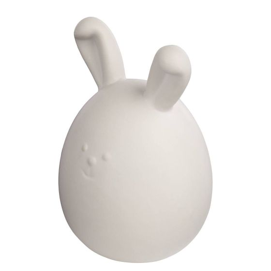 EASTER - Πασχαλινό διακοσμητικό αυγό με αυτάκια από λαγουδάκι, κεραμικό 9cm