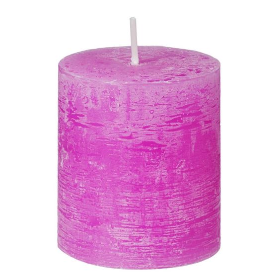 RUSTIC - κερί Δ6,8 x 8 cm, μωβ/ροζ