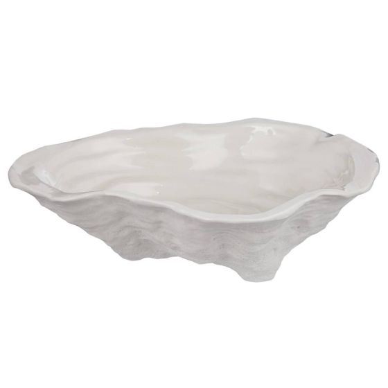 OYSTER - μπολ διακοσμητικό κεραμικό, λευκό