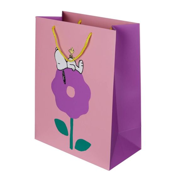 PEANUTS - τσάντα δώρου μεγάλη, ροζ