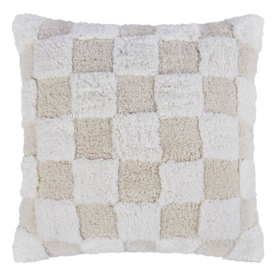 CHECKER STYLE - μαξιλάρι 50x50cm, κρεμ