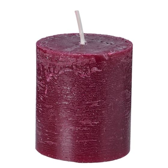 RUSTIC - κερί Δ6,8 x 8 cm, σκούρο κόκκινο