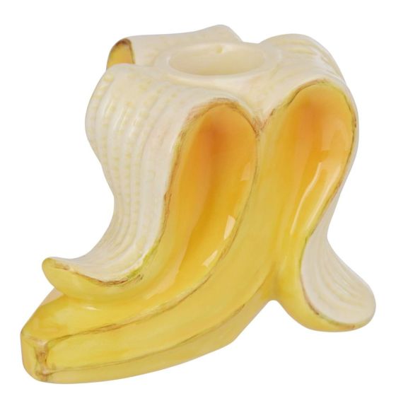 BANANA - κηροπήγιο κεραμικό, κίτρινο