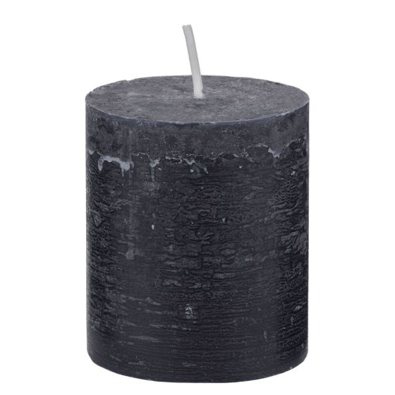 RUSTIC - κερί Δ6,8 x 8 cm, μαύρο